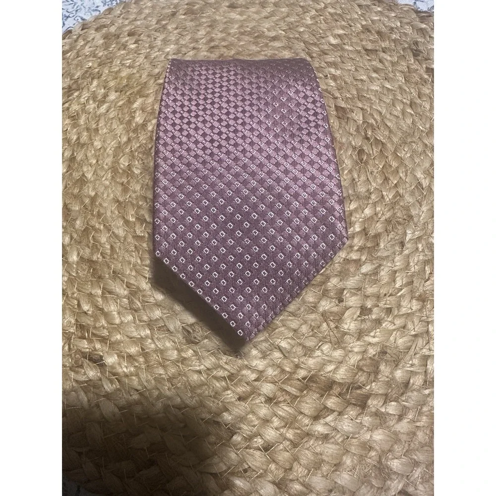 NEW MEN'S BROLETTO PINK WHITE/WITH MOTIF TIE - TIES - NECK TIES - DESIGNER TIES.